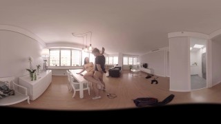 VR Porn Chubby girl gets fucked on the table | Virtual Porn 360